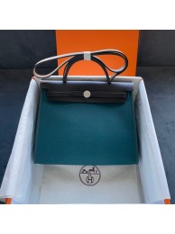 Replica Hermes Herbag 31CM Original Canvas Leather & Calfskin 45987 sky Blue&black Tl165CQ60