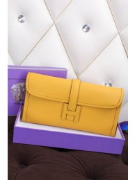 Replica Hermes Jige Clutch Bag Calfskin Leather H258 Lemon Tl1489iF91