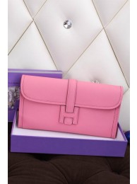 Replica Hermes Jige Clutch Bag Calfskin Leather H258 Pink Tl1485VA65