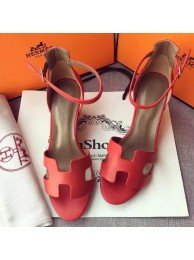 Replica Hermes Leather 70mm Sandal H0741 Red Tl3388EO56