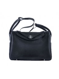 Replica Hermes Lindy 30CM Grainy Leather Shoulder Bag H6207 Black Tl1562Xe44