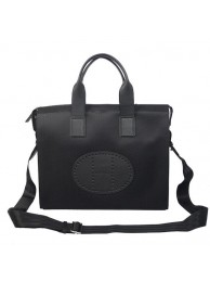 Replica Hermes Mens Briefcase Canvas & Leather H1705D Black Tl1718Hd81