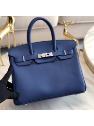 Replica Hermes original Epsom Leather HB35O blue&silver Metal Tl563BJ25
