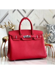 Replica Hermes original Epsom Leather HB35O red&silver Metal Tl569Yn66