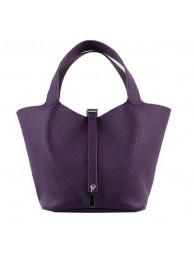Replica Hermes Picotin Lock MM Bags Clemence Leather H8616 Purple Tl1401ec82