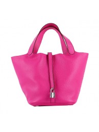 Replica Hermes Picotin Lock PM Bag in Clemence Leather H8615 Rose Tl1463Ix66