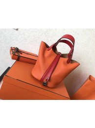 Replica Hermes Picotin Lock PM Bags Original Leather H8688 orange&red Tl671ec82