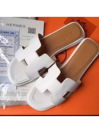 Replica Hermes Slipper Calfskin Leather HO0476 White Tl3398zR45