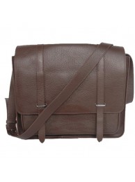 Replica Hermes Steve 35CM Messenger Bag Clemence Leather Brown Tl1968Vi77