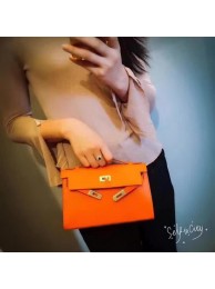 Replica High Quality Hermes Kelly 22cm Tote Bag Original Leather KL22 Orange Tl946Jh90