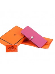 Replica Top Hermes Dogon Togo Leather Wallet Travel Case A808 Roseo Tl2322Cq58