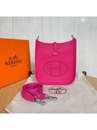 Replica Top Hermes Evelyne original togo leather mini Shoulder Bag H15698 hot pink Tl104Vx24
