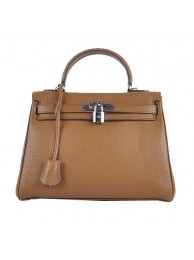 Replica Top Hermes Kelly 28cm Shoulder Bags Wheat Grainy Leather Silver Tl1564Vx24