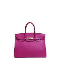Replica Top Hermes Kelly 35cm Top Handle Bag Peach Ostrich Leather Gold Tl1825ll80